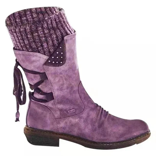 Women's wool-lined winter boots detail 13