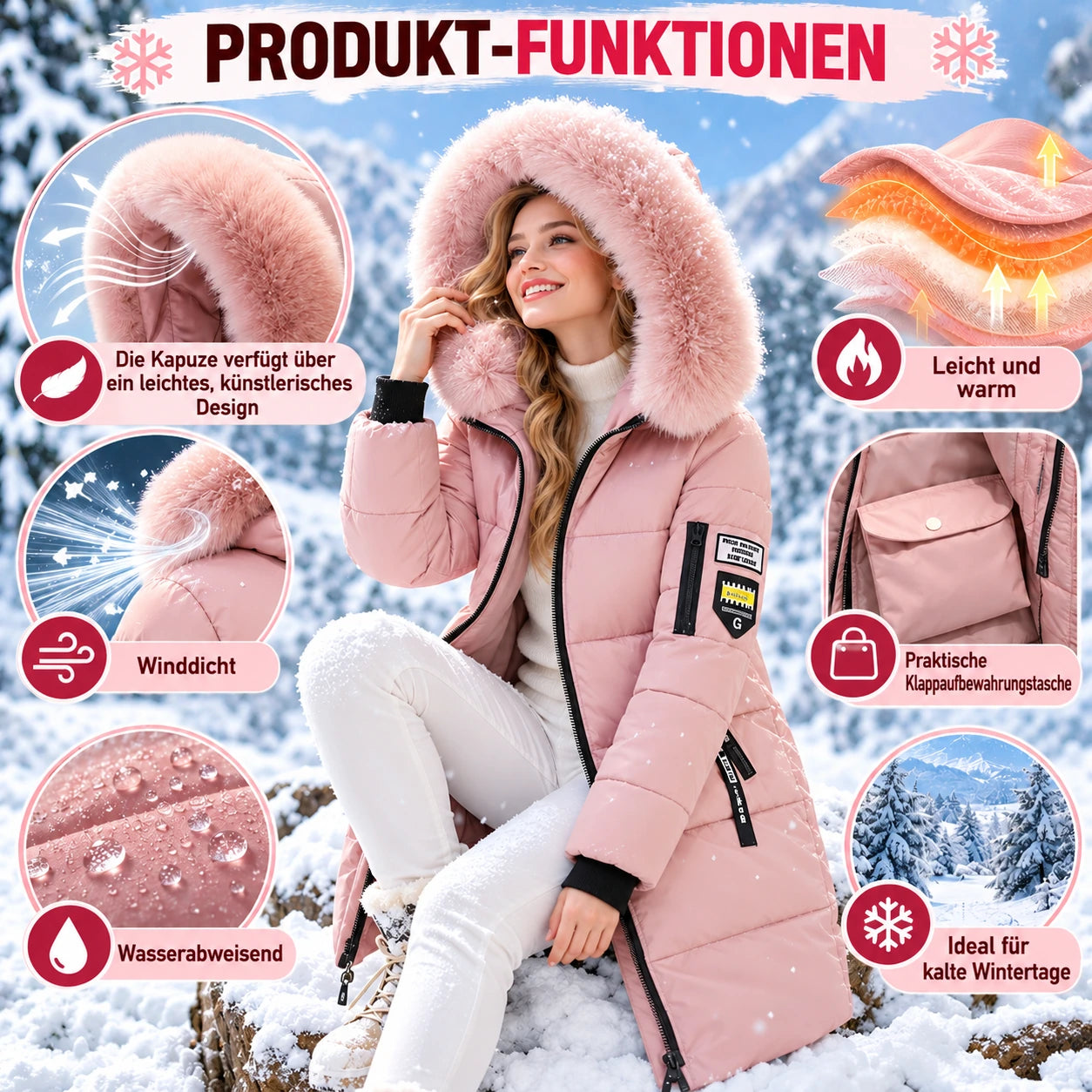 Damen-Daunenmantel – Produktdetails 11