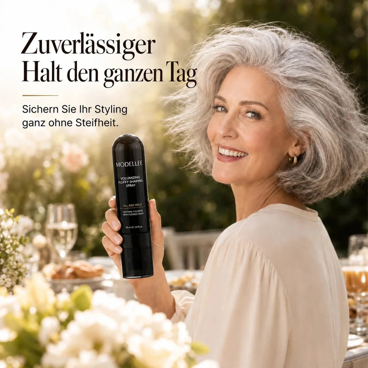 Volumen-Haarspray mit flexiblem Halt und Pfirsichduft