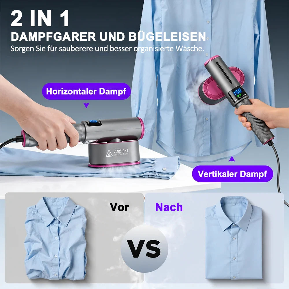 2-in-1 Dampfglätter und Dampfbügeleisen – Ansicht 3