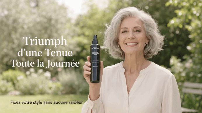 Hair styling spray demonstration